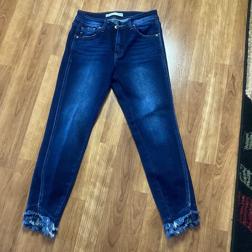 Kancun Frayed Hem Estilo Jeans, Size 25Color Blue